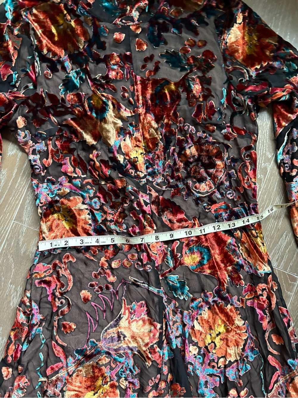 NEW! Free People Bali Painterly Paisley Velvet Maxi Dress size M - Picture 7 of 8